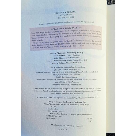 1997 WEIGHT WATCHERS Simply The Best Cookbook 250 Recipes Illustrated - Picture 5 of 8